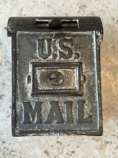 ANTIQUE c.1920 AC WILLIAMS CAST IRON US MAILBOX TOY STILL COIN BANK picture