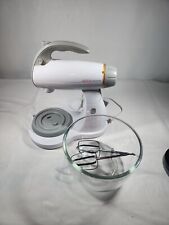 Sunbeam Mixmaster Heritage White Countertop Stand Mixer 2397 Beaters Glass Bowl picture