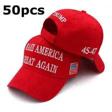 50pcs Trump 2024 MAGA RED Hat 45-47 Baseball Cap Make America Great Again picture