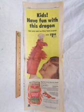 Vintage Ad La Choy Red Dragon PUPPET premium LARGE 1966 toy weird READ picture