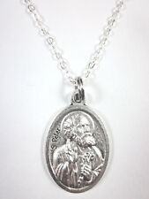 Ladies St Peter Medal Italy Pendant Necklace 20