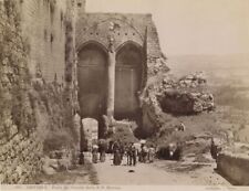 Orvieto castle entrance people antique albumen photo by Anderson Italy picture
