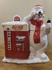 VTG. COCA-COLA Cooler w/ Standing Polar Bear Cookie Jar, Excellent Cond., Preown picture