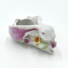 Rare Vintage Lenwile China Ardalt Hand Painted Porcelain Rabbit Candy Dish picture