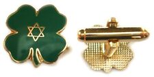 Jewish Lucky Four Leaf Clover Star of David Work Suit Cufflink Cuff Links Set picture