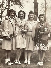 YD Photograph 4 Pretty Group Four Women Lovely Ladies Bobby Socks 1940-50s picture