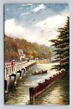 Bridge at Marsh Lock Henley on Thames UK Raphael Tuck's Oilette Postcard picture