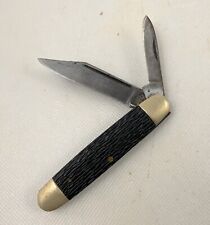☀️Vintage Kutmaster 2-Blade Pocket Knife, Jigged Delrin, Utica NY USA, Nice picture