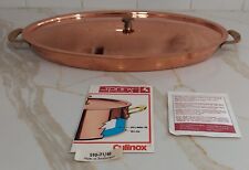 MINT Vintage Culinox Spring Oval Copper Large Pan Skillet, 78 w/ Cover Cookware picture