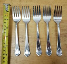 LOT OF 5 ARION SILVER PLT ANTIQUE c1916 JEWELL PTRN SILVERPLATED DESSERT🍮 FORKS picture