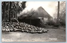 Postcard Philippines PI Copra Kiln Coconuts RPPC c1930s Photo L17 picture