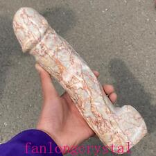 11in Natural Red network stone Quartz Carved Crystal Genital Reiki Healing 1PC picture