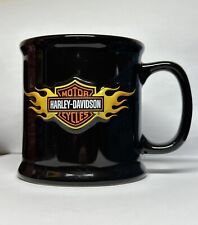 Vintage Harley Davidson 12oz Coffee Mug 2003 Black/Orange Cup 3D Flames picture
