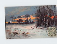 Postcard Winter and Sunset Scenery picture