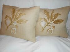 BEACON HILL throw pillow covers CORTONA woven textured golden fabric new PAIR  picture