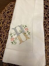 Linen/Cotton Blend 22 Inch Hemstitched Personalized Monogrammed Napkins White picture
