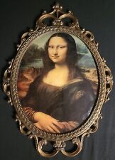 Antique Handmade Italian Brass Frame Mona Lisa Victorian Convex Glass  17