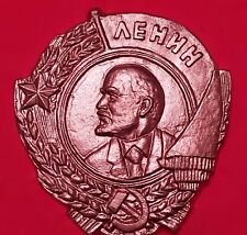 Original Vintage Soviet USSR Lenin Order Wall Plaque Bas Relief Cast Metal picture