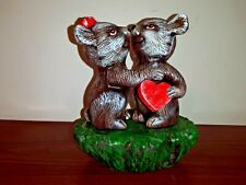 VINTAGE NOWELL’S MOLD HUGGING PANDAS ON TREE STUMP CERAMIC HAND PAINTED picture