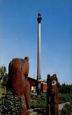 Ketchikan Alaska Abraham Lincoln Totem Pole ~ 1970s vintage postcard picture