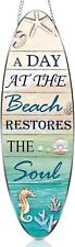 Metal Surfboard Sign Decor A Day At The Beach Restores Novel Style  picture
