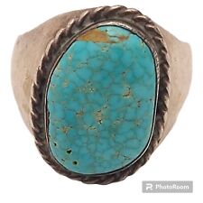 Navajo High grade #8 natural turquoise Native American Ring Sz11 picture