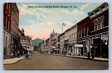 J87/ Weston West Virginia Postcard c1910 Main Avenue Stores  1039 picture
