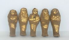 Rare Egyptian Antique 5 Golden Mummyfied Ushabti Statues BC Shabti Egyptology picture