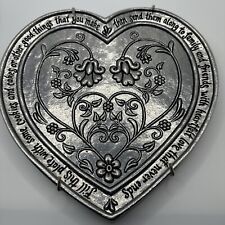 Carson Statesmetal Heart Shaped Pewter FRIENDSHIP PLATE 