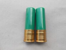 OLD 1958 PACHMAYR GREEN SHOTGUN SHELL SALT & PEPPER SHAKERS LOS ANGELES 15 NICE picture