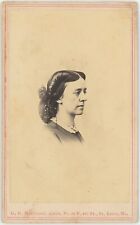 Profile View Woman Identified St. Louis, Missouri 1860s CDV Carte de Visite X815 picture