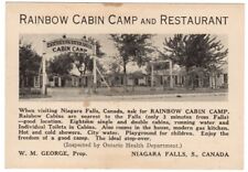 1940's Vintage Advertising for Rainbow Cabin Camp & Restaurant Niagara Falls cx picture