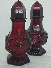 VTG 1978 Avon Ruby Red 1876 Cape Cod Salt and Pepper Shakers 4.5