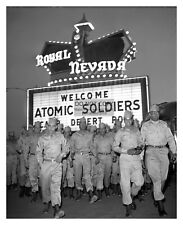 ATOMIC SOLDIERS AT LAS VEGAS NEVADA NUCLEAR ATOMIC BOMB TEST SITE 8X10 PHOTO picture
