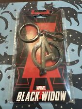 Marvel Black Widow Avengers Logo Pewter Key Ring picture