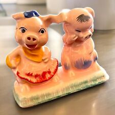 Vintage Kitschy Regal China Co. Pigs Salt & Pepper Shakers Single Base 1940s-50s picture