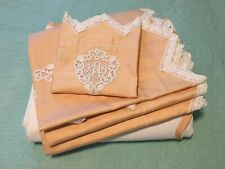  Leron King French Coverlet & 3 Standard Embroidered Shams & Pillow Throw Cover  picture