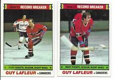 Lot (2) 1977-78 Topps Record Breaker Guy Lafleur Cards #214 #218 picture
