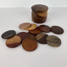 Vtg Wood Jar Box Salesman Sample Types of Wood 3in picture