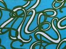 60's Mid Century MOD Carnival of Abstract on Turquoise Vintage Upholstery Fabric picture