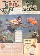 1940~Canadian Club Whisky~Nassau Spearfishing~Tropical Fish~Vintage Print Ad picture