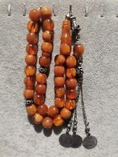 German Sandalus Cherry Amber Bakelite 33 Prayer Beads Tesbih Misbaha Rosary picture
