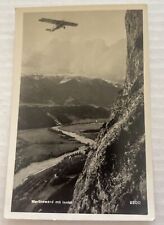 c1920’s RPPC Postcard Austria Innsbruck Tyrol Airplane Martinswand mit Inntal picture