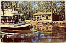 Western Cruise  Cedar Point Sandusky Ohio Log Cabin Water Vintage Postcard picture