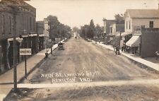 Hamilton Indiana~Main Street~Groceries~J Harger Meat Market~Rudd Drug~1908 RPPC picture