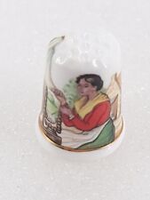 VTG Exquisite Woman Sewing Fine Bone China Thimble picture