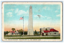 1925 US Flag Groton Monument Groton Connecticut CT Antique Posted Postcard picture
