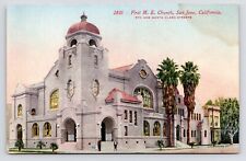 c1908~San Jose First Methodist Church~California CA~5th & Santa Clara~Postcard picture