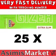 Gizeh Extra Slim Super Fine Rolling Papers Cut Corners 25 Packs No Box 66 Sheets picture
