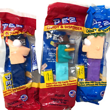 NIP Lot of 3 Pez Disney Phineas & Ferb Perry Platypus Candy & Dispenser Sealed picture